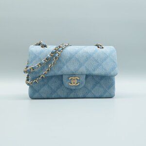 CHANEL CF Blue Denim Shoulder Bag